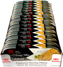 Load image into Gallery viewer, Herring, Canned herring, No artificial colours, No artificial flavours, Kersen, Canned sardines, Canned fish, Gluten-free fish, Non-GMO fish, No added preservatives, IMO, Omega-3 essential oils, Omega-3 oil, Wild caught fish, Wild caught Canadian, Canadian fish, Canadian Herring, Canadian sardines, Product of Canada, Essential amino acids