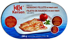 Load image into Gallery viewer, Herring, Canned herring, No artificial colours, No artificial flavours, Kersen, Canned sardines, Canned fish, Gluten-free fish, Non-GMO fish, No added preservatives, IMO, Omega-3 essential oils, Omega-3 oil, Wild caught fish, Wild caught Canadian, Canadian fish, Canadian Herring, Canadian sardines, Product of Canada, Essential amino acids