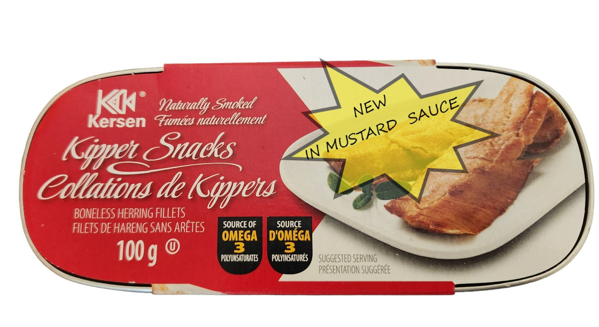 Wild KIPPER SNACKS IN MUSTARD | 15 X 100 g – Kersen Seafood
