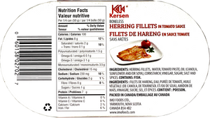 Herring, Canned herring, No artificial colours, No artificial flavours, Kersen, Canned sardines, Canned fish, Gluten-free fish, Non-GMO fish, No added preservatives, IMO, Omega-3 essential oils, Omega-3 oil, Wild caught fish, Wild caught Canadian, Canadian fish, Canadian Herring, Canadian sardines, Product of Canada, Essential amino acids